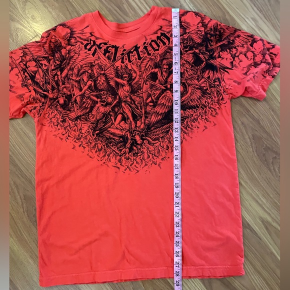 Buckle AFFLICTION Angels Revival Short Sleeve T-Shirt Bright Red Black Large - Picture 14 of 15